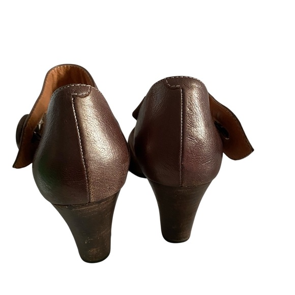 Clarks Dark Brown Peep-Toe Heels - Picture 3 of 4